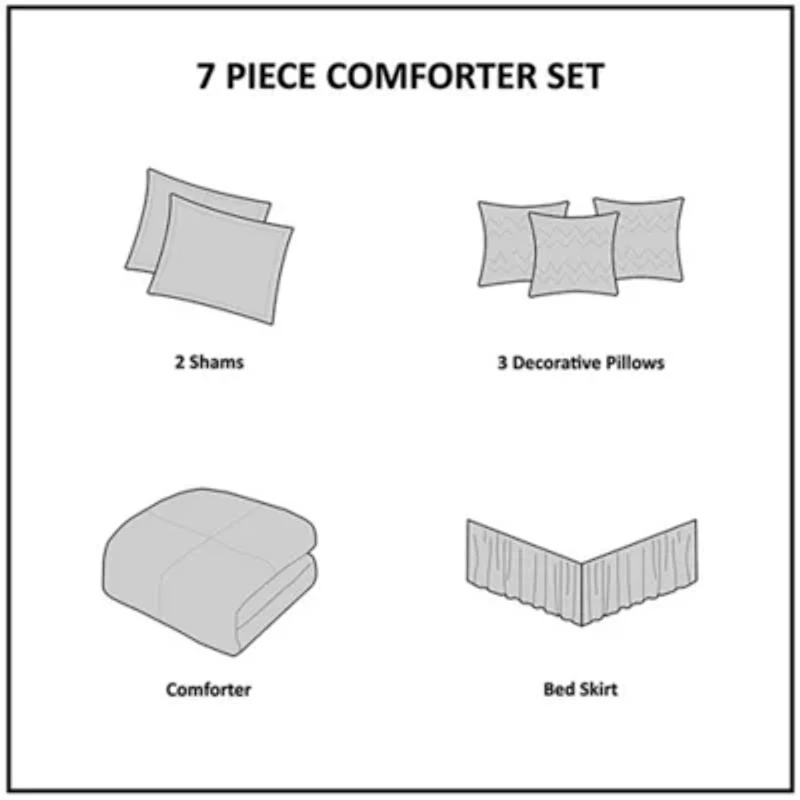 Vienna 7 Piece Cotton Printed Comforter Set
