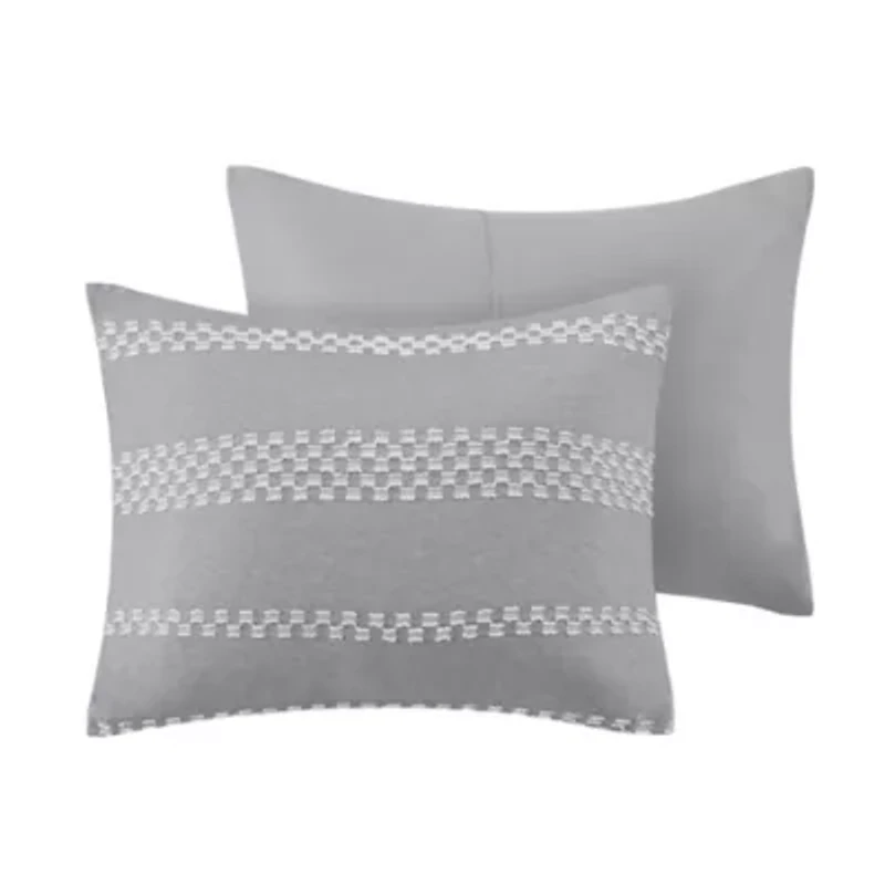 Drew 5 Piece Clipped Jacquard Comforter Set with Throw Pillows