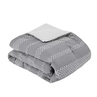 Drew 5 Piece Clipped Jacquard Comforter Set with Throw Pillows