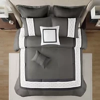 Powell 8 Piece Embroidered Comforter Set
