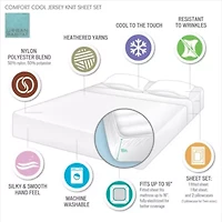 Comfort Cool Jersey Knit Nylon Blend Sheet Set