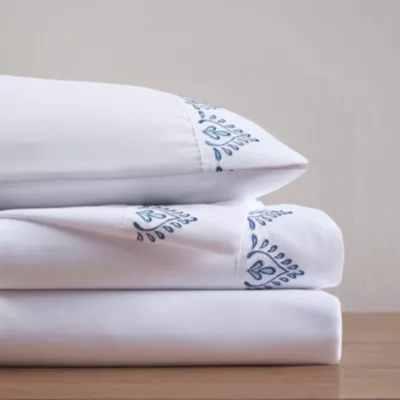 Embroidered Microfiber 4 PC Sheet Set