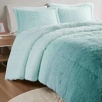 Brielle Ombre Shaggy Long Fur Comforter Mini Set