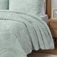 Arya Embroidered Medallion Faux Fur Ultra Plush Comforter Mini Set