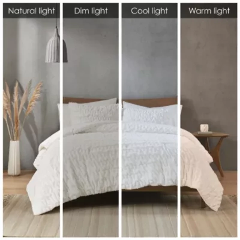 Blair Ruched Fur Down Alternative Comforter Set