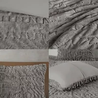 Blair Ruched Fur Down Alternative Comforter Set