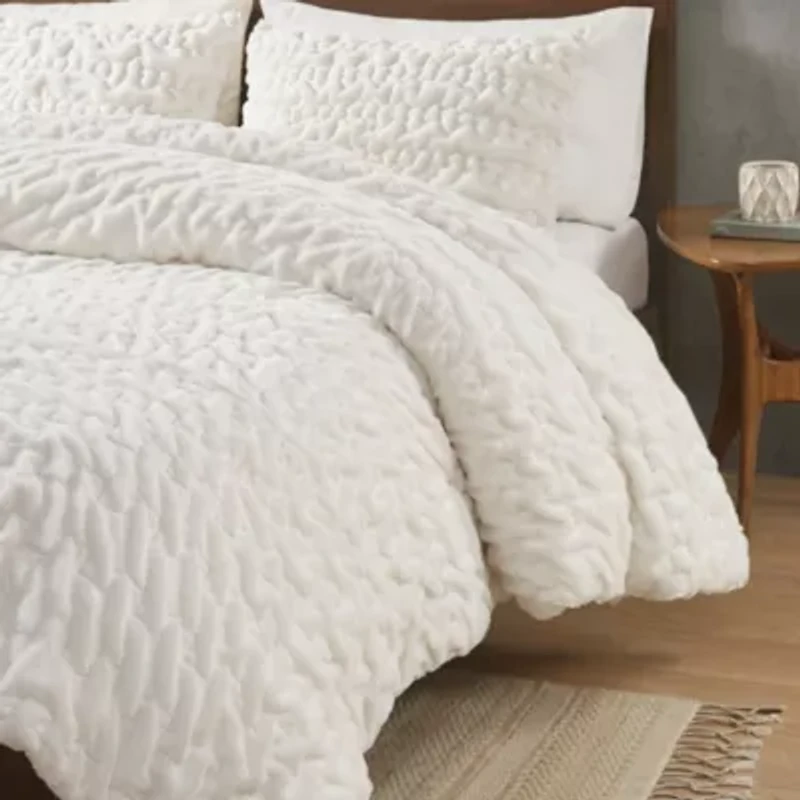 Blair Ruched Fur Down Alternative Comforter Set