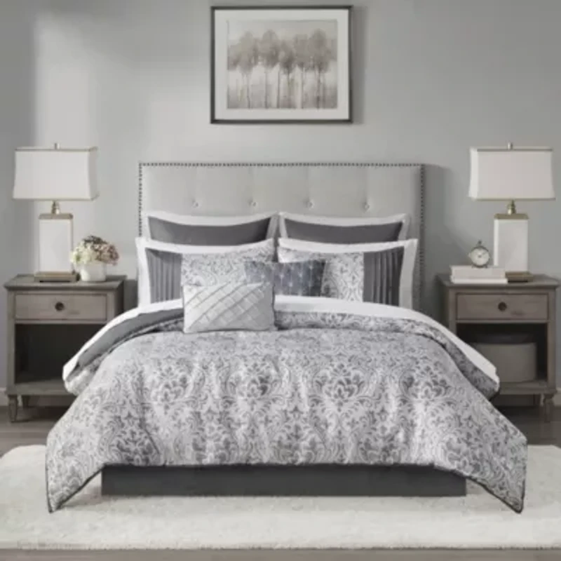Emilia 12 Piece Jacquard Comforter Set with Bed Sheets