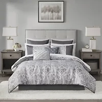 Emilia 12 Piece Jacquard Comforter Set with Bed Sheets