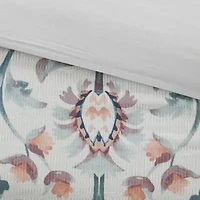 Gemma 4 Piece Floral Comforter Set with Throw Pillow