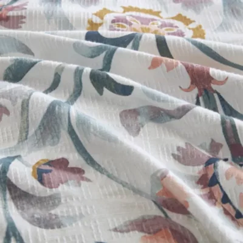 Gemma 4 Piece Floral Comforter Set with Throw Pillow