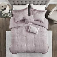 Lee 5 Piece Crinkle Velvet Comforter Set