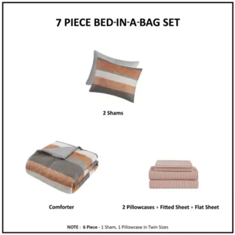 Jaxon Stripe Comforter Set with Bed Sheets