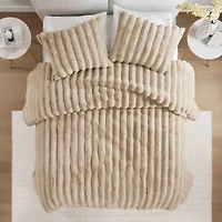 Jasmine 3 Piece Faux Fur Comforter Set