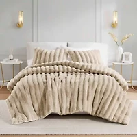Jasmine 3 Piece Faux Fur Comforter Set