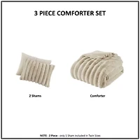 Jasmine 3 Piece Faux Fur Comforter Set