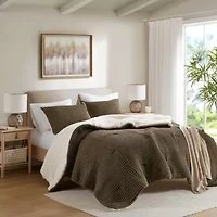 Riordan Waffle Knit Chenille Comforter Set