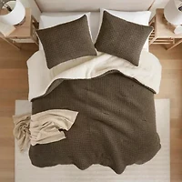 Riordan Waffle Knit Chenille Comforter Set