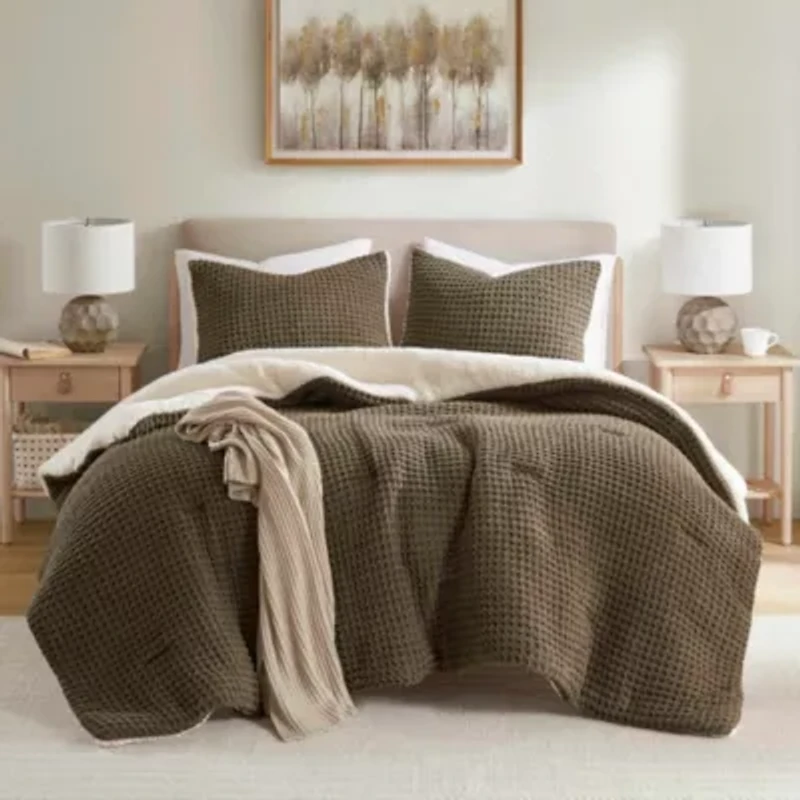 Riordan Waffle Knit Chenille Comforter Set