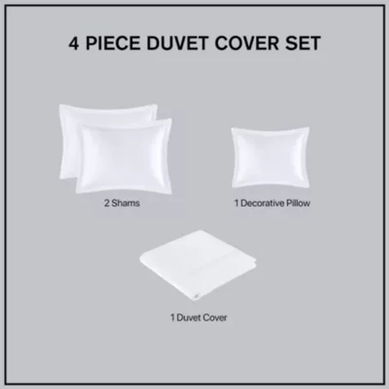 500 Thread Count Luxury Collection 100% Cotton Sateen Embroidered Duvet Cover Set