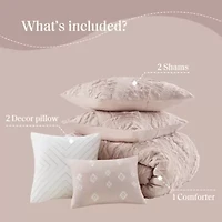 Mona 5 Piece Sculpted Jacquard Comforter Set
