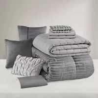 Royce 10 Piece Luxury Jacquard Comforter Set