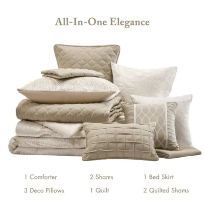 Nocturne 10 Piece Jacquard Comforter Set