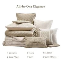 Nocturne 10 Piece Jacquard Comforter Set