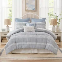 Perryn 7 Piece Jacquard Comforter Set