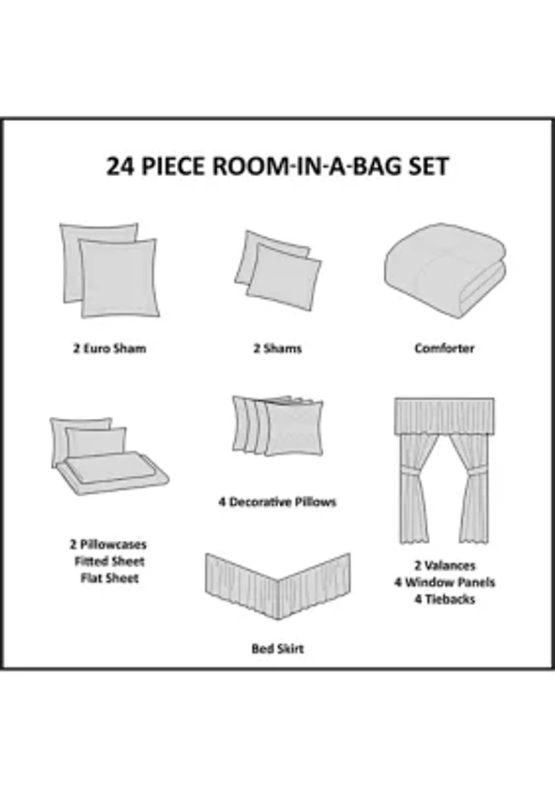 Joella Luxurious Lavish Tufted 24 Piece Room a Bag