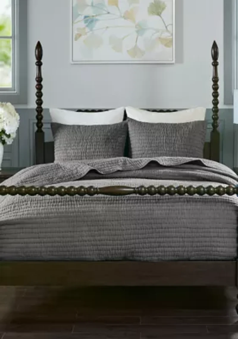 Serene Cotton Hand Quilted Coverlet Set
