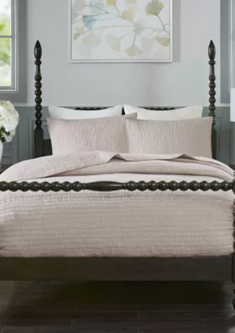 Serene Cotton Hand Quilted Coverlet Set