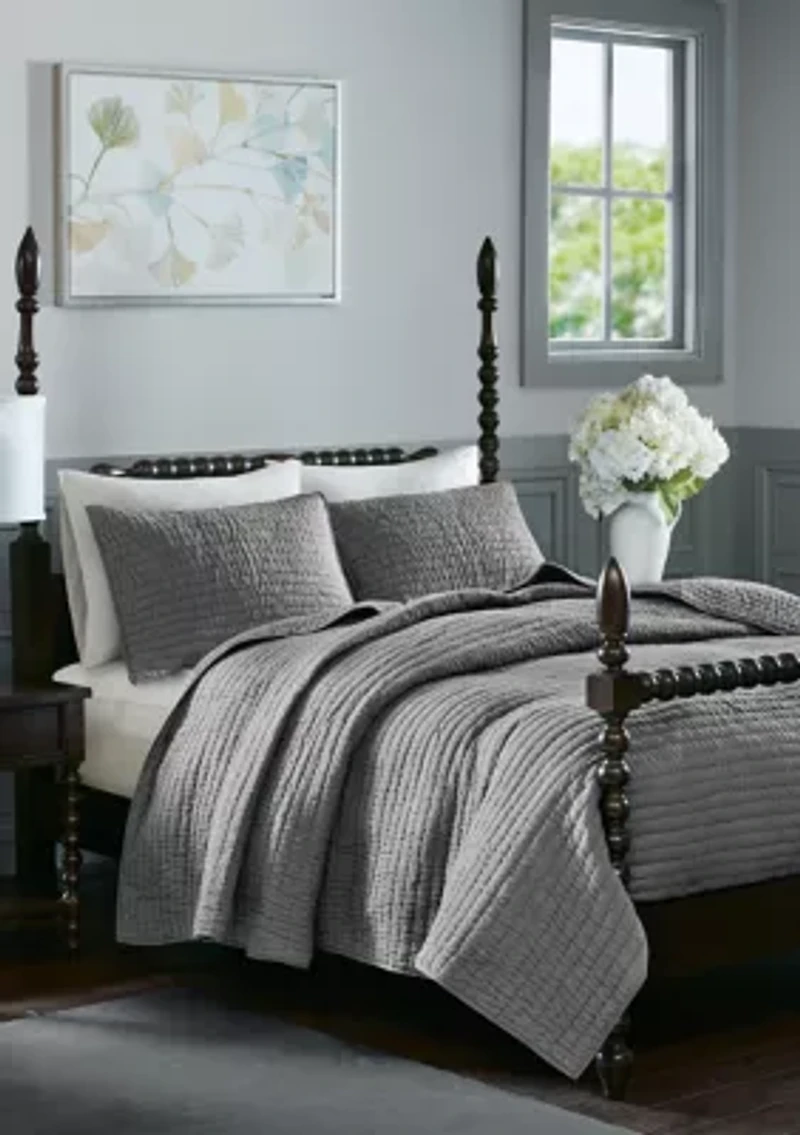 Serene Cotton Hand Quilted Coverlet Set