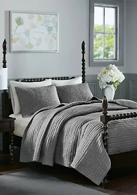 Serene Cotton Hand Quilted Coverlet Set
