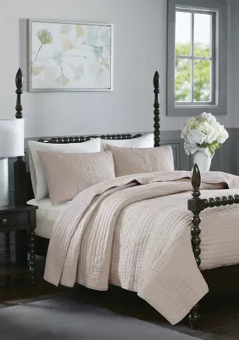 Serene Cotton Hand Quilted Coverlet Set