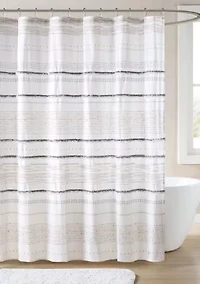 Nea Cotton Printed Shower Curtain with Trims