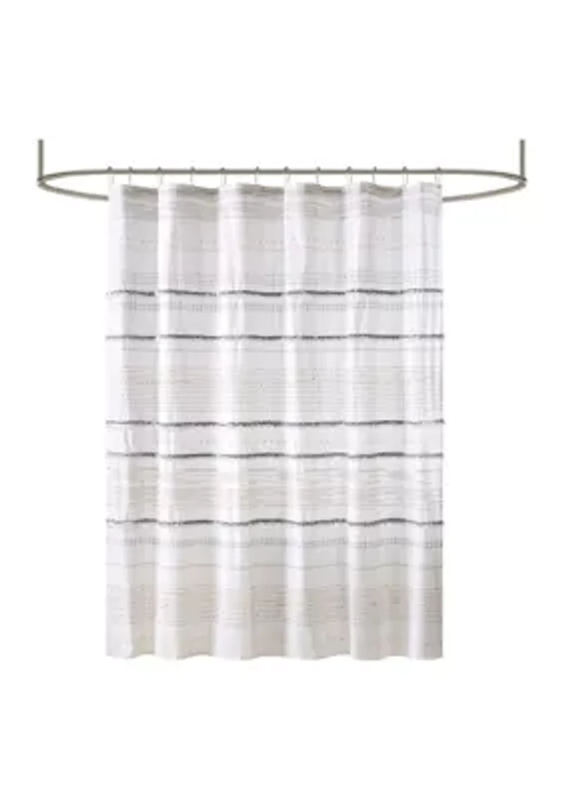 Nea Cotton Printed Shower Curtain with Trims