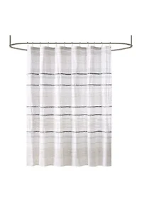 Nea Cotton Printed Shower Curtain with Trims