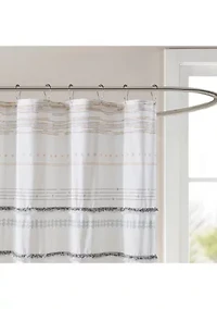 Nea Cotton Printed Shower Curtain with Trims