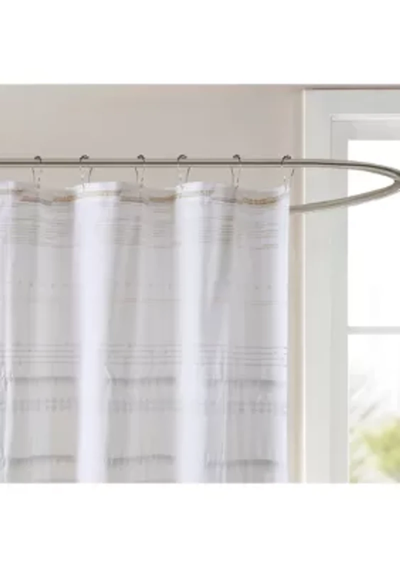 Nea Cotton Printed Shower Curtain with Trims