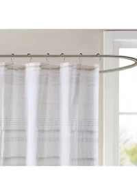 Nea Cotton Printed Shower Curtain with Trims