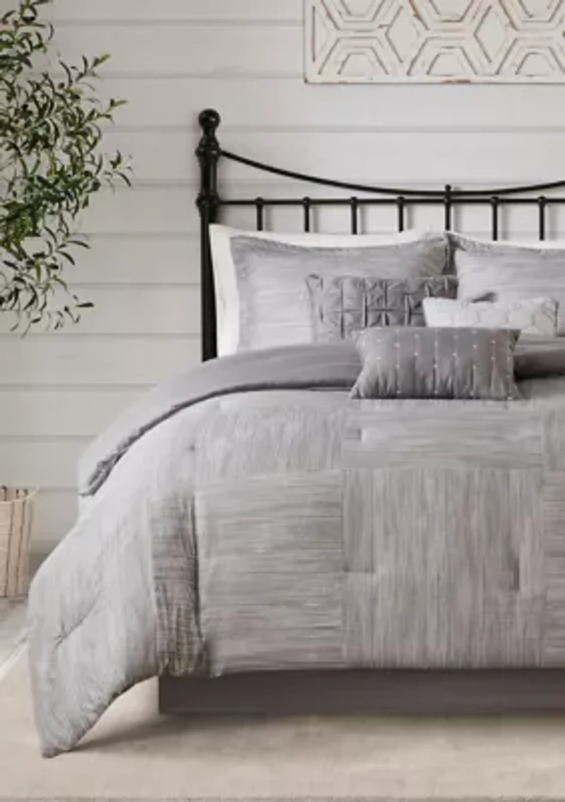 Walter 7 Piece Printed Seersucker Comforter Set