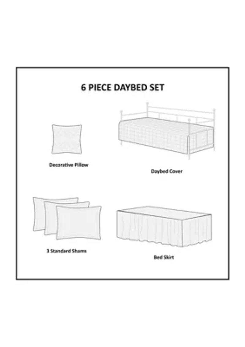 Tuscany 6 Piece Scalloped Edge Daybed Cover Set