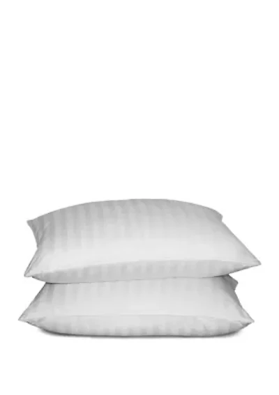 Siberian 500 Thread Count Damask Stripe White Down Pillow