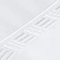 TENCEL™ Lyocell  and Cotton Blend White Cal King Sheet Set with Taupe Embroidery