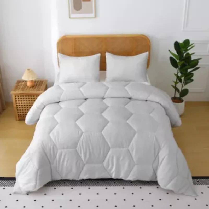 Better Style Home Microfiber Honeycomb Comforter Sets Twin Light Blue
