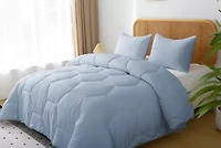 Better Style Home Microfiber Honeycomb Comforter Sets Twin Light Blue