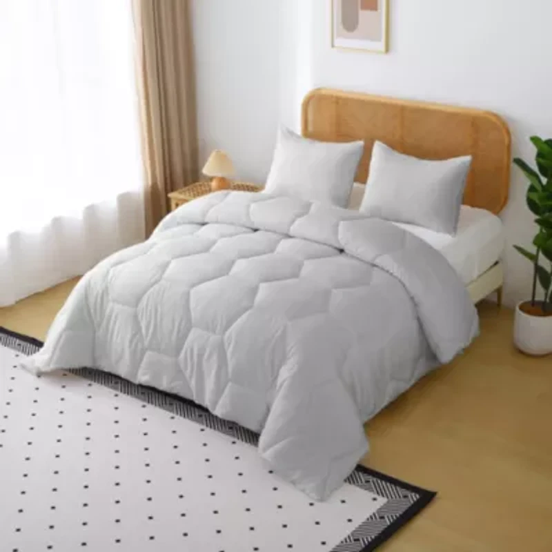 Better Style Home Microfiber Honeycomb Comforter Sets Twin Light Blue