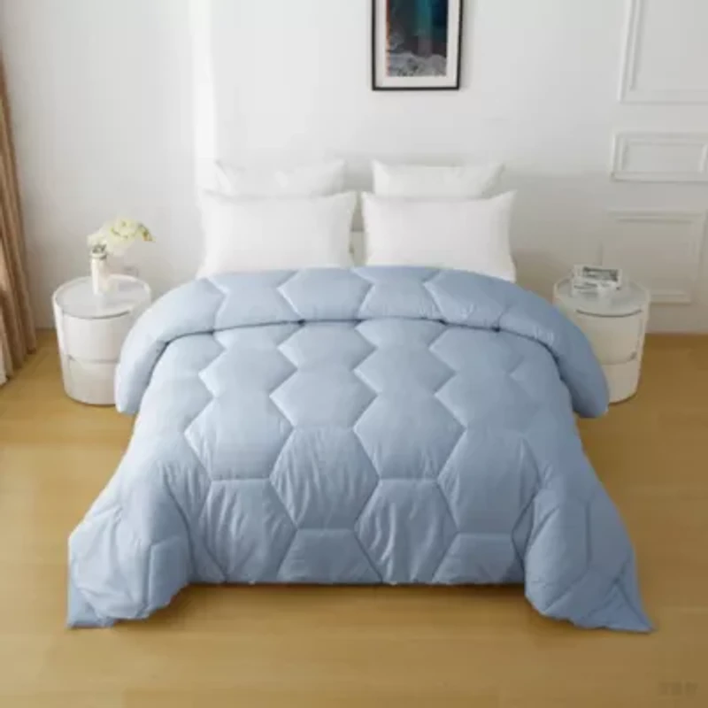 Better Style Home Oversized Microfiber Honeycomb Comforter Insert Queen Dewkist