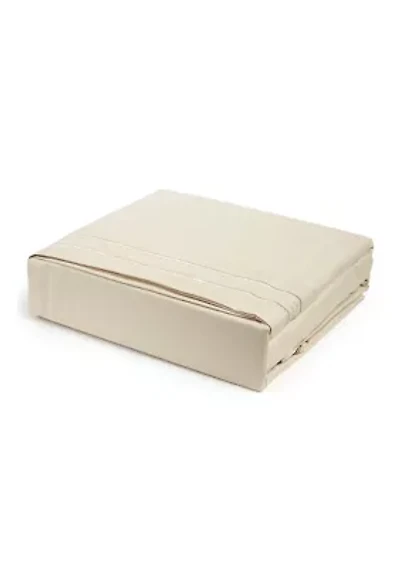 1800 Thread Count Brushed Microfiber Sheet Set with 4 Line Embroidery